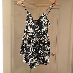 Black and off white romper.